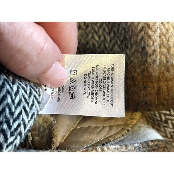 Members Mark Womens XS Relaxed Fit Button Brown Plaid Shacket NWOT Oversized - Picture 6 of 10